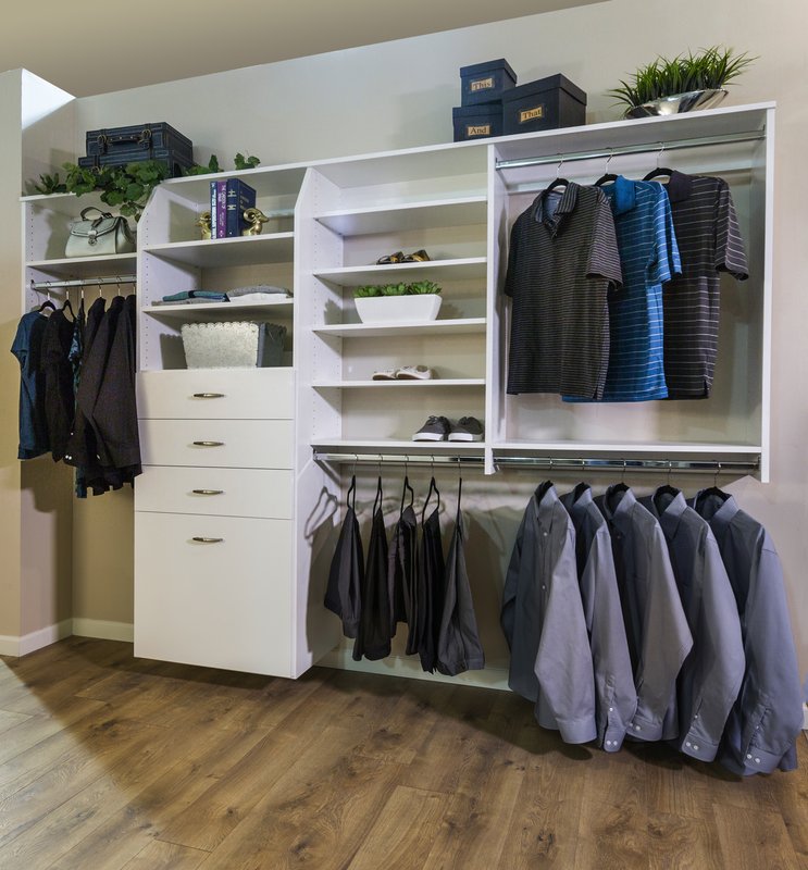 Deluxe reach-in closet with floor to ceiling organization